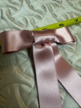 Jennifer Behr Blush Pink Satin Ribbon Bow Hair Clip
